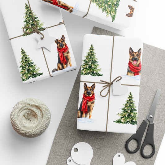 German Shepherd Festive Wrapping Paper