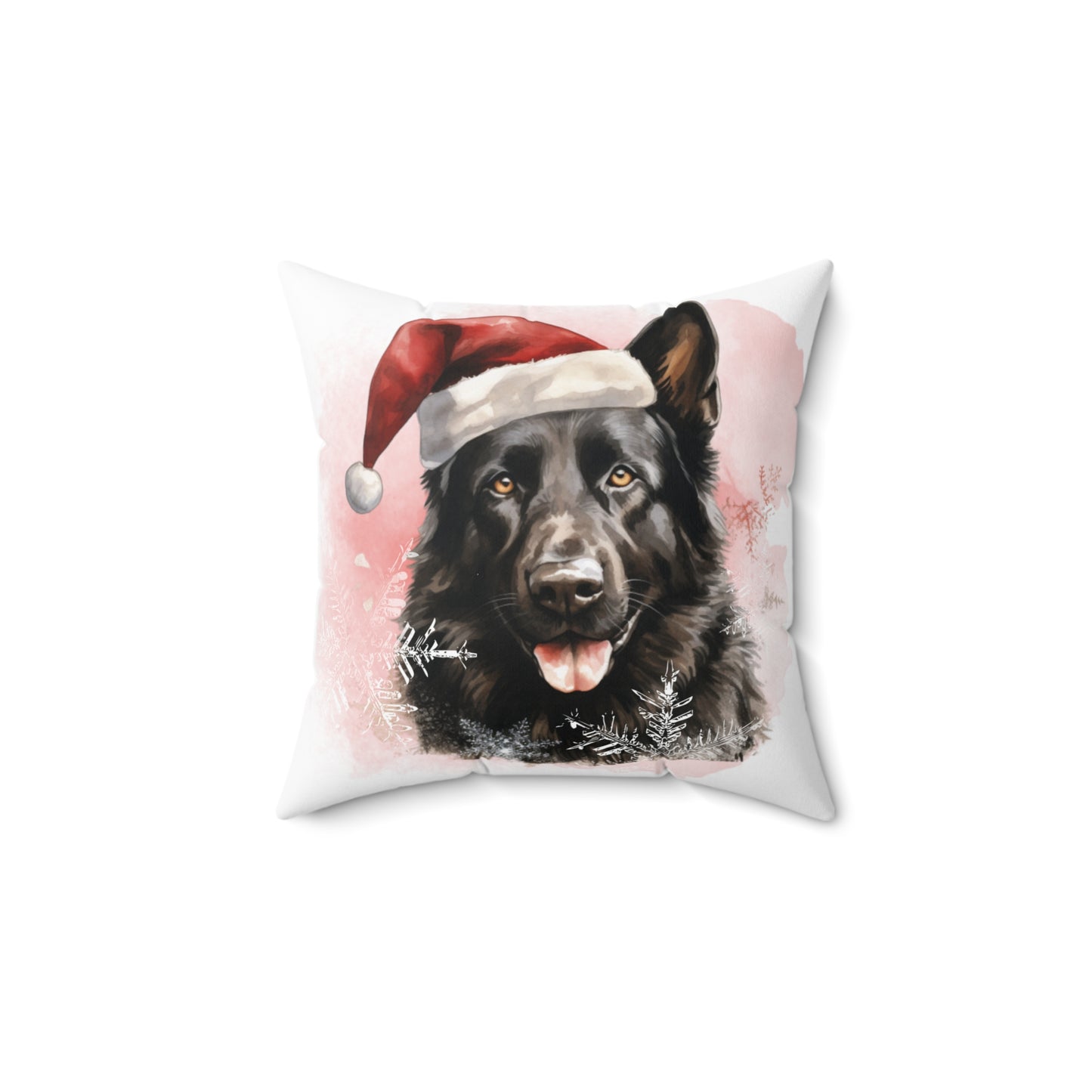 Black German Shepherd Christmas Pillow