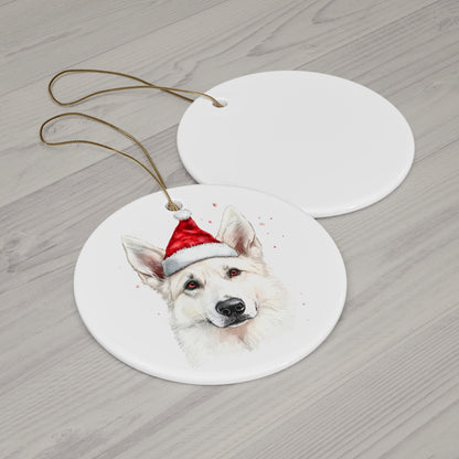 White German Shepherd Christmas Ornament