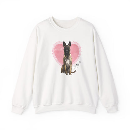Personalized Belgian Malinois Shepherd Lace Heart Sweatshirt