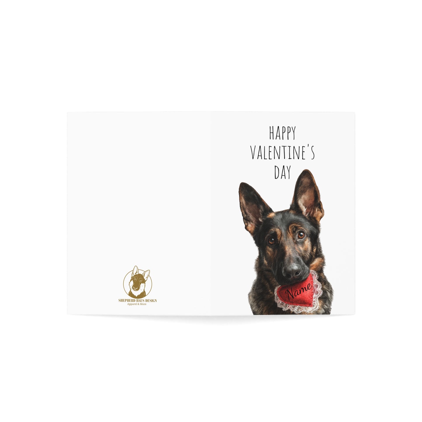 Working Line German Shepherd Custom Valentine's Card