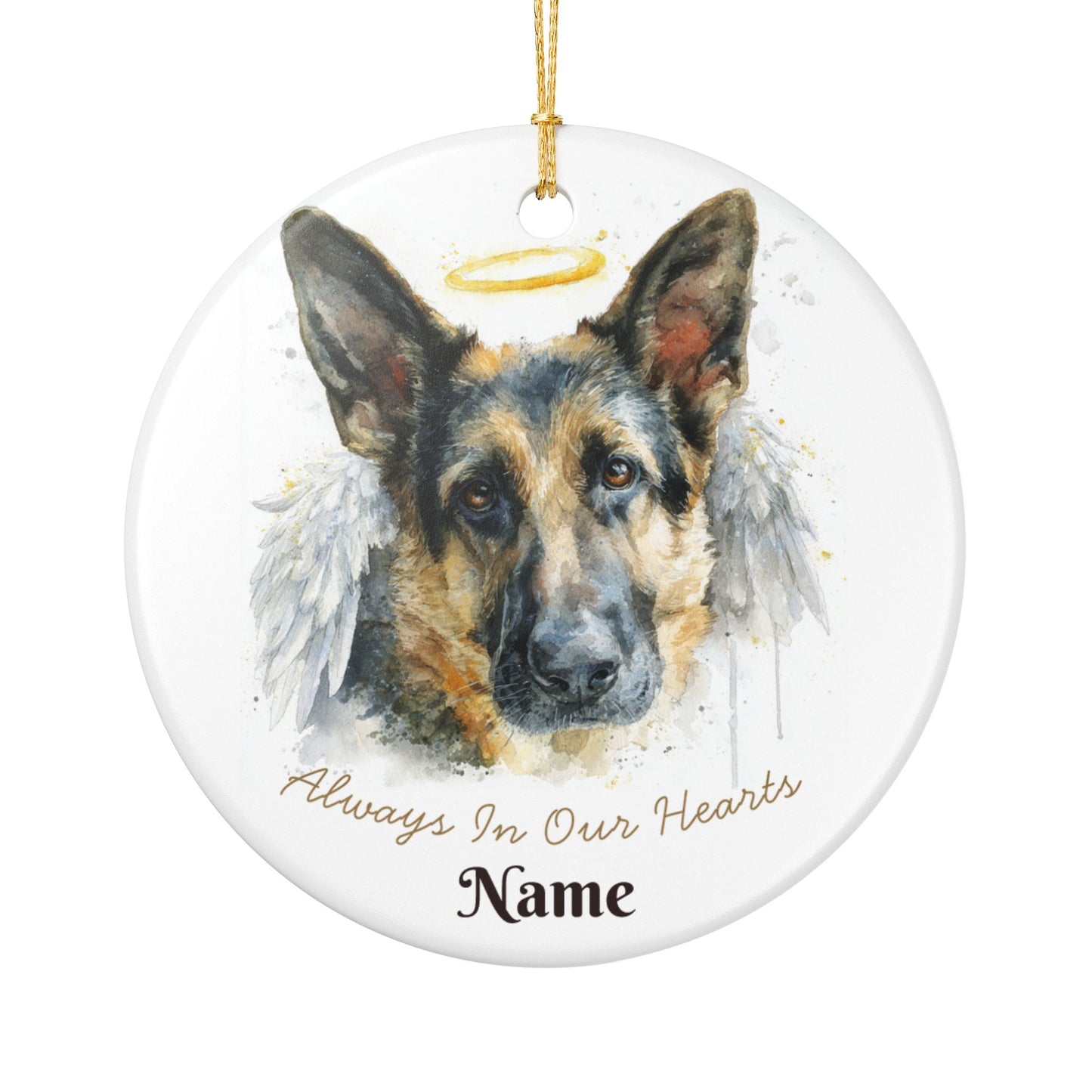 Shepherd Angel Custom Ceramic Ornament