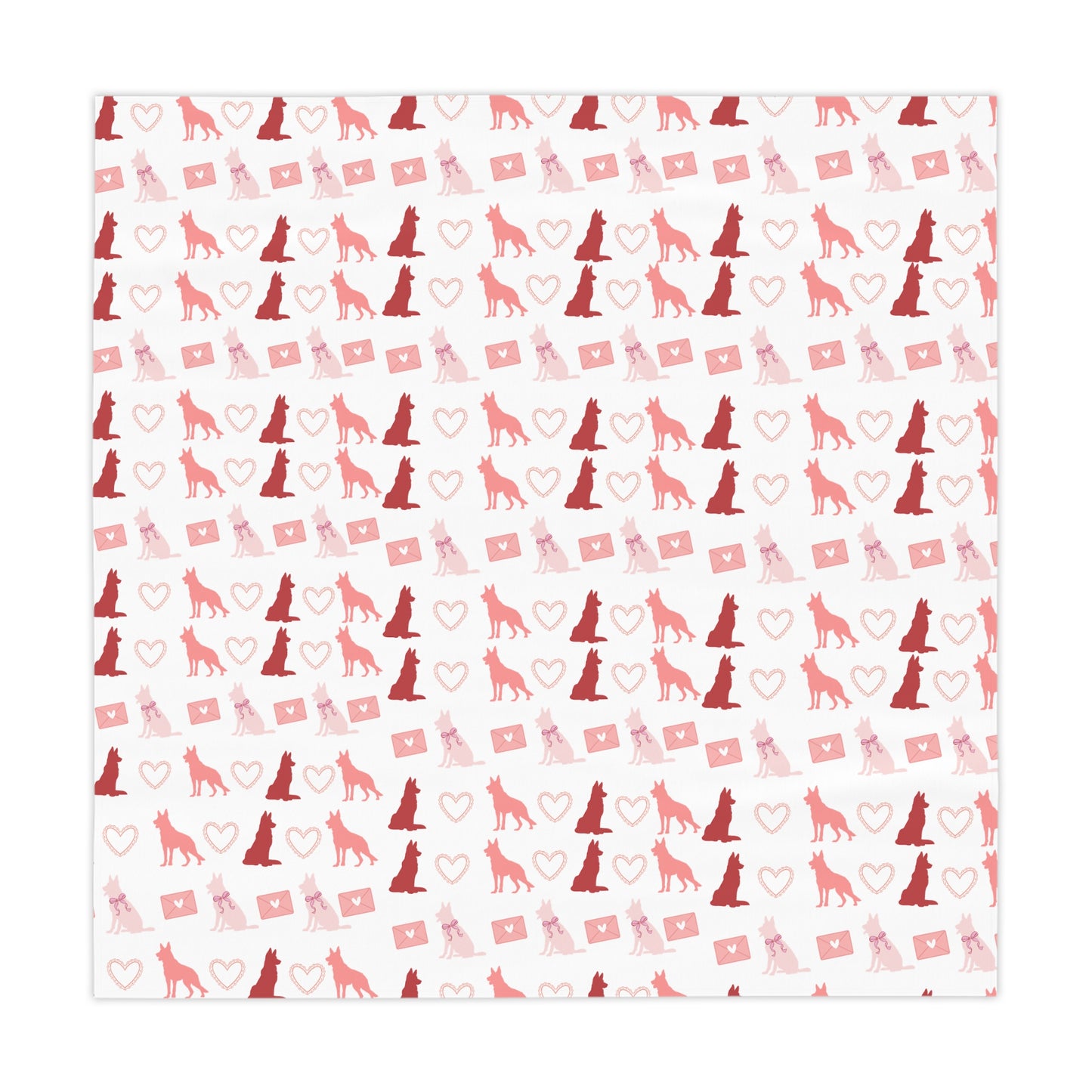 Valentine’s Day German Shepherd Tablecloth White