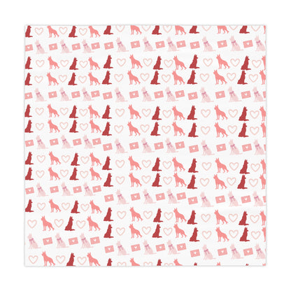 Valentine’s Day German Shepherd Tablecloth White