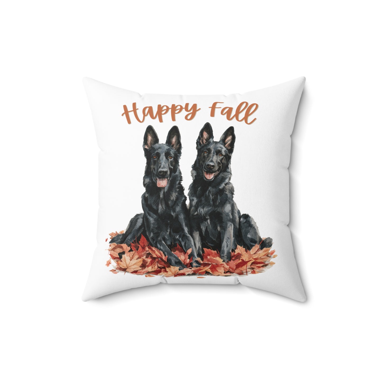Happy Fall Black German Shepherd Pillow