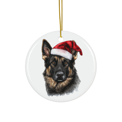 Dark German Shepherd Christmas Ornament