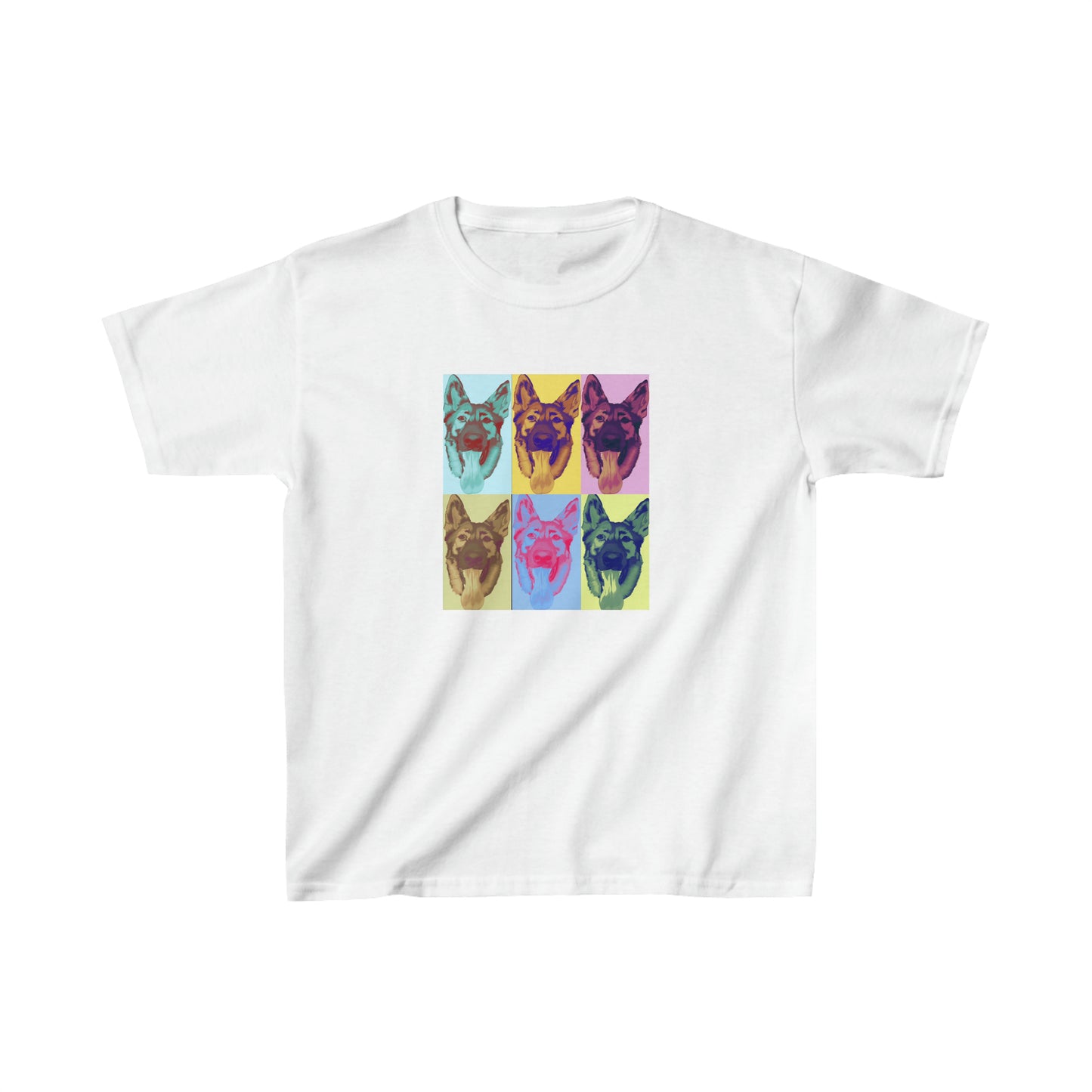 German Shepherd Dog Kid's white T-Shirt colorful