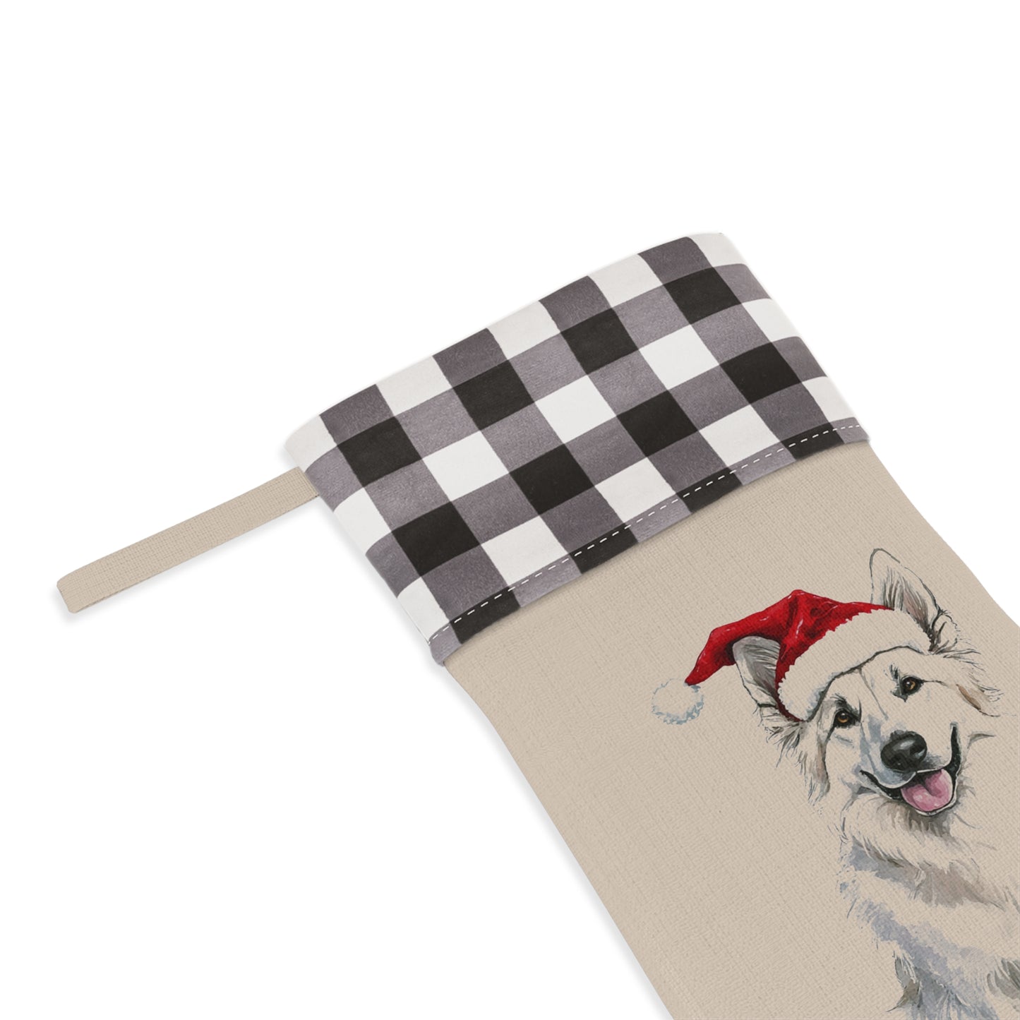 Custom White German Shepherd Stocking