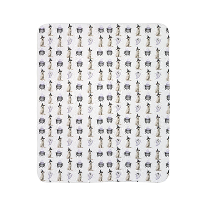 Shepherds & Spells White GSD Blanket