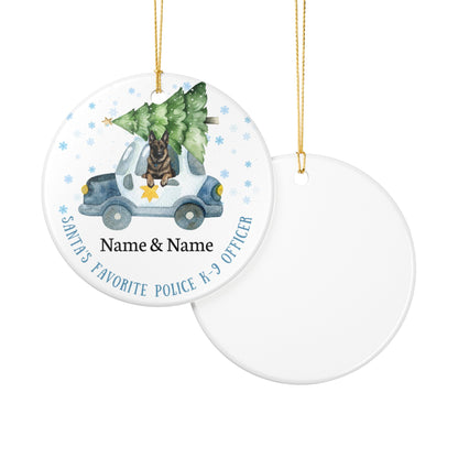 Santa’s Favorite Sable K-9 Officer Custom Ceramic Ornament