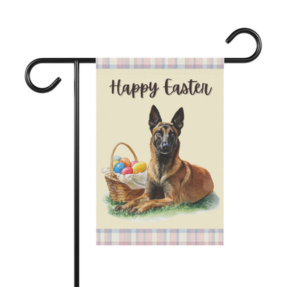 Happy Easter Belgian Malinois Plaid Banner
