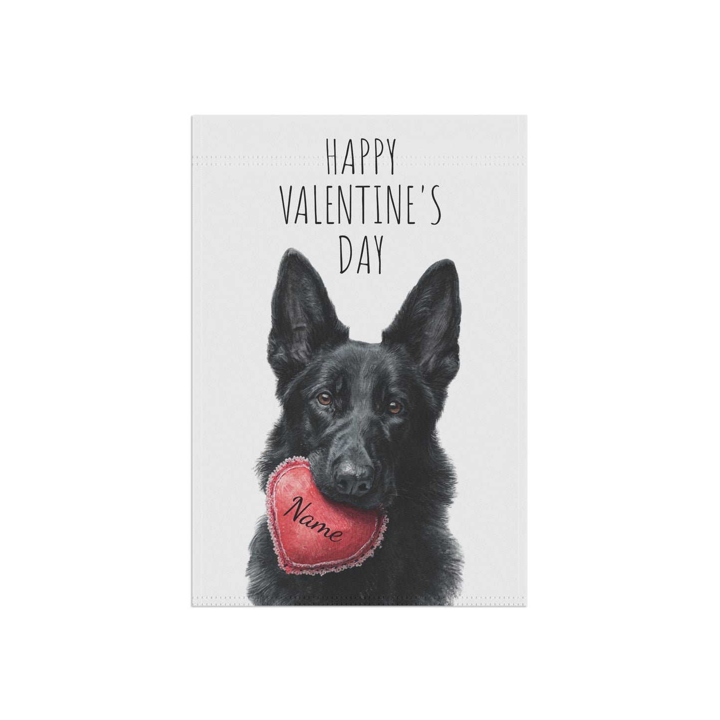 Custom Black German Shepherd Valentine Banner