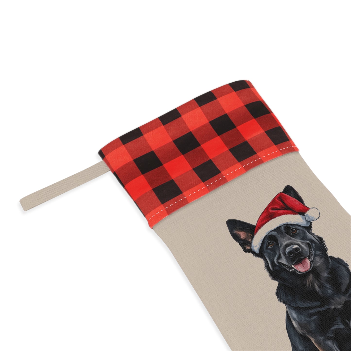 Custom Black German Shepherd Stocking