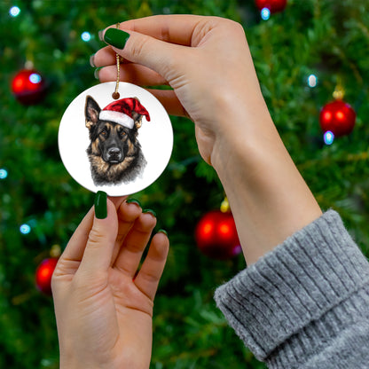 Dark German Shepherd Christmas Ornament