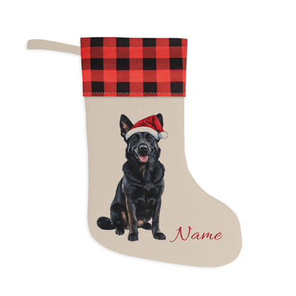 Custom Black German Shepherd Stocking