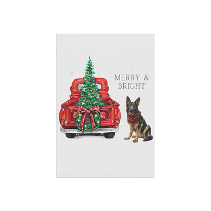 Merry and Bright Christmas Sable GSD Banner