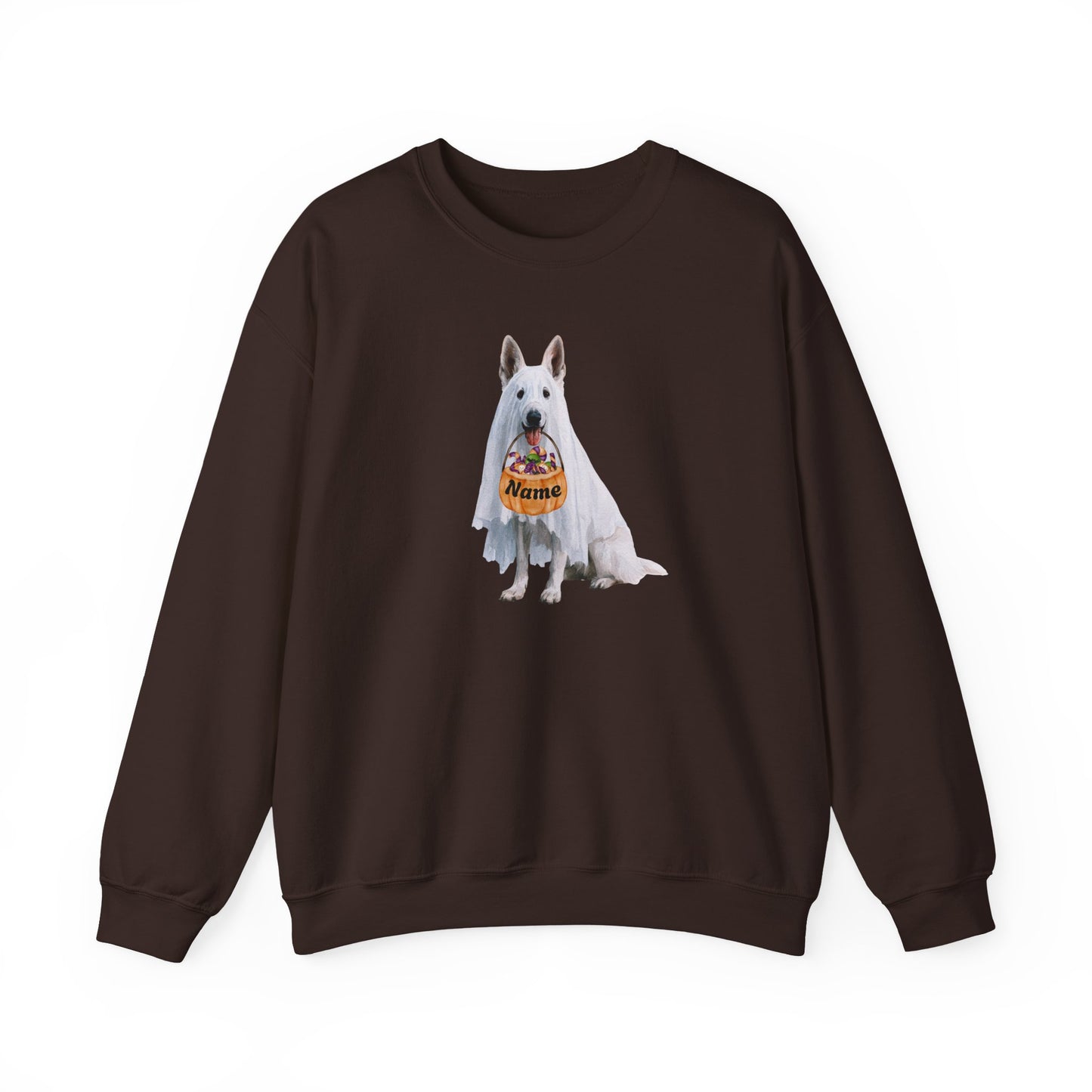 Personalized Ghost White Shepherd Halloween Sweatshirt