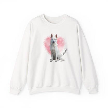 Personalized White Shepherd Lace Heart Sweatshirt