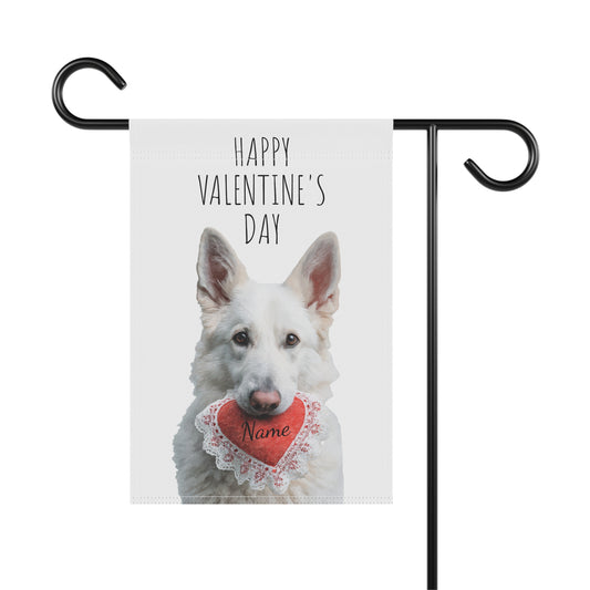Custom White German Shepherd Valentine Banner
