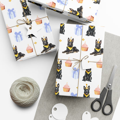 Black German Shepherd Birthday Paper