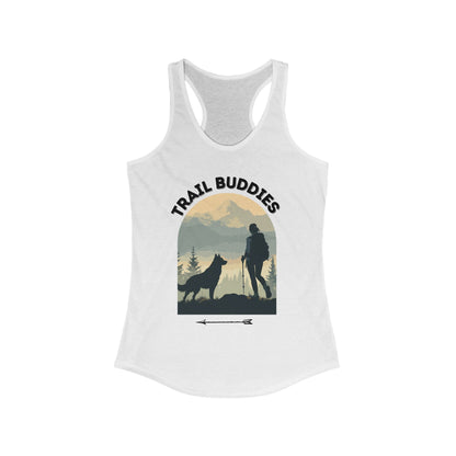 German Shepherd Dog Mom Trail Hiking Buddies White Tank Top 