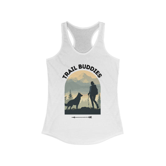 German Shepherd Dog Mom Trail Hiking Buddies White Tank Top 