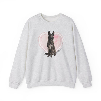 Personalized Dutch Shepherd Lace Heart Sweatshirt