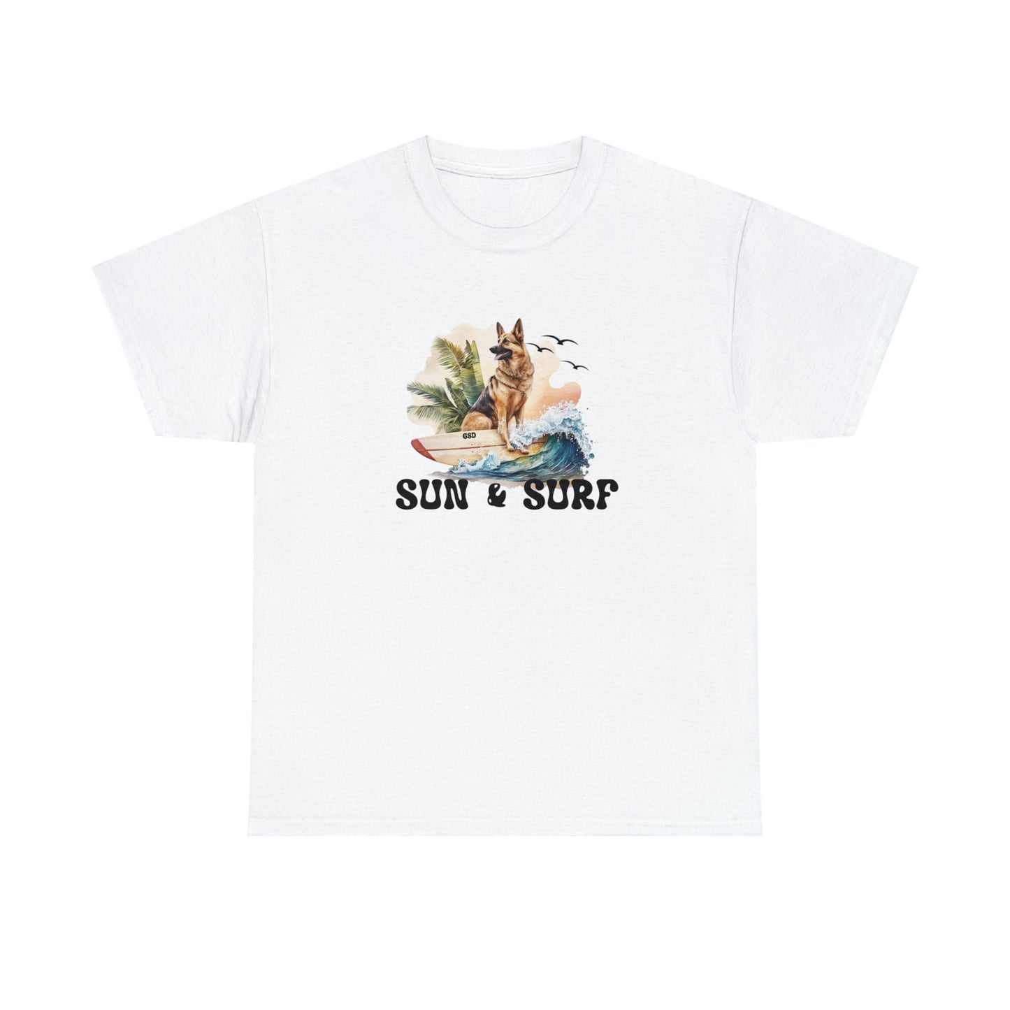 German shepherd Dog- "Sun and Surf" Men's T-shirt