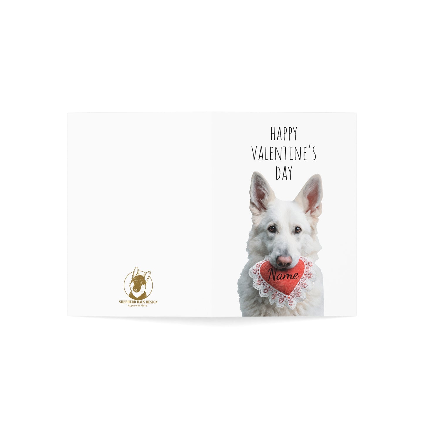 White German Shepherd Custom Valentine's Card