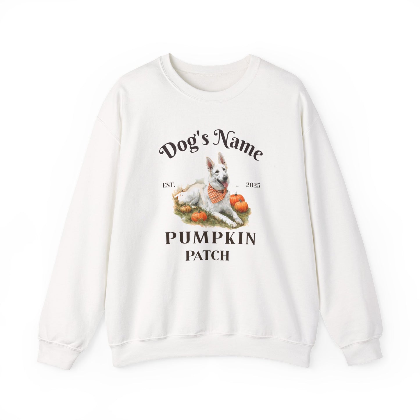 Custom White German Shepherd Pumpkin Patch Sweatshirt