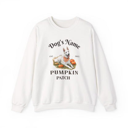 Custom White German Shepherd Pumpkin Patch Sweatshirt
