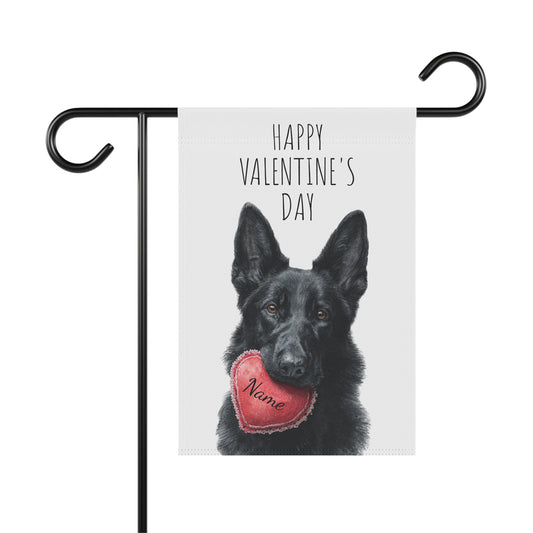 Custom Black German Shepherd Valentine Banner