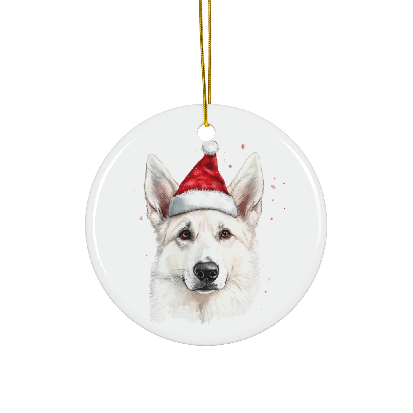 White German Shepherd Christmas Ornament