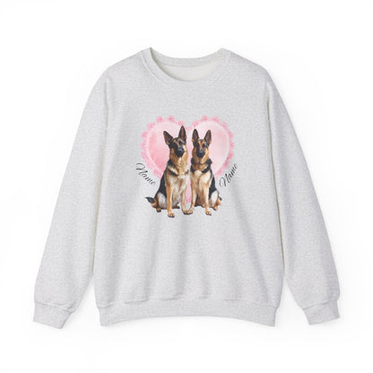 Personalized 2 German Shepherd Lace Heart Sweatshirt