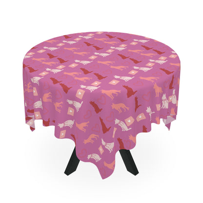 Valentine’s Day German Shepherd Tablecloth Pink