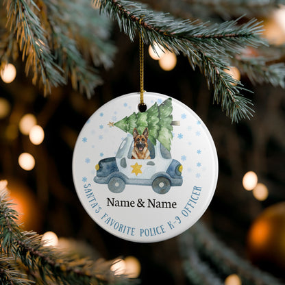 Santa’s Favorite K-9 Officer Custom Ceramic Ornament