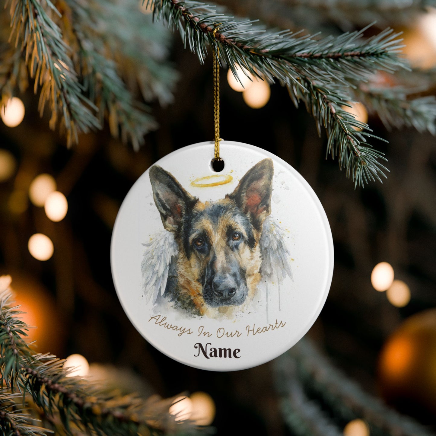 Shepherd Angel Custom Ceramic Ornament