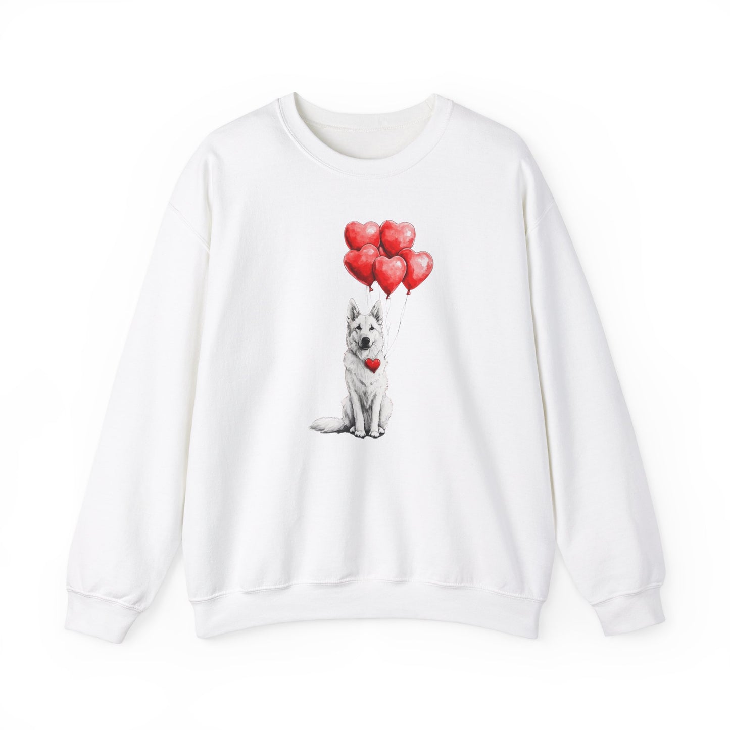 White GSD Hearts Sweater