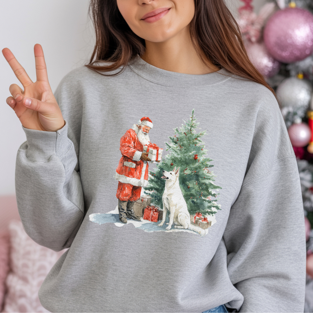 Shepherd & Santa White GSD Sweatshirt
