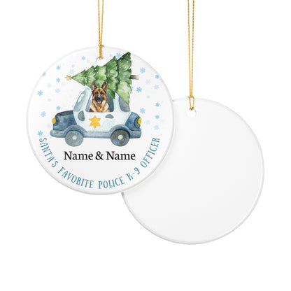 Santa’s Favorite K-9 Officer Custom Ceramic Ornament