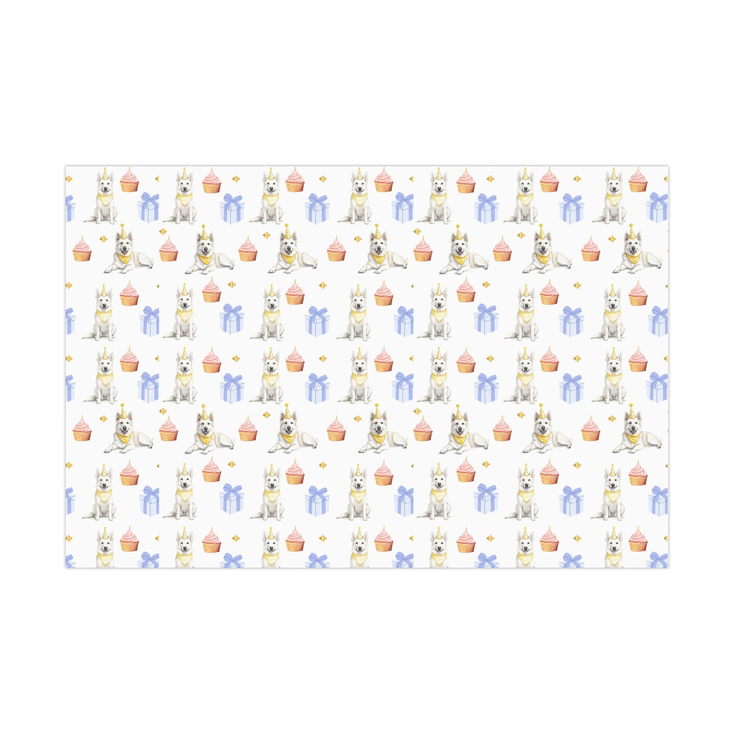 White German Shepherd Birthday Paper