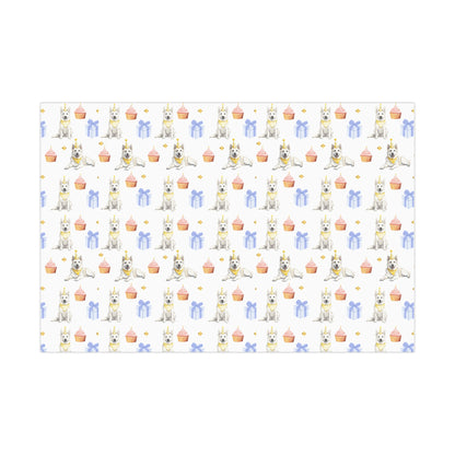 White German Shepherd Birthday Paper