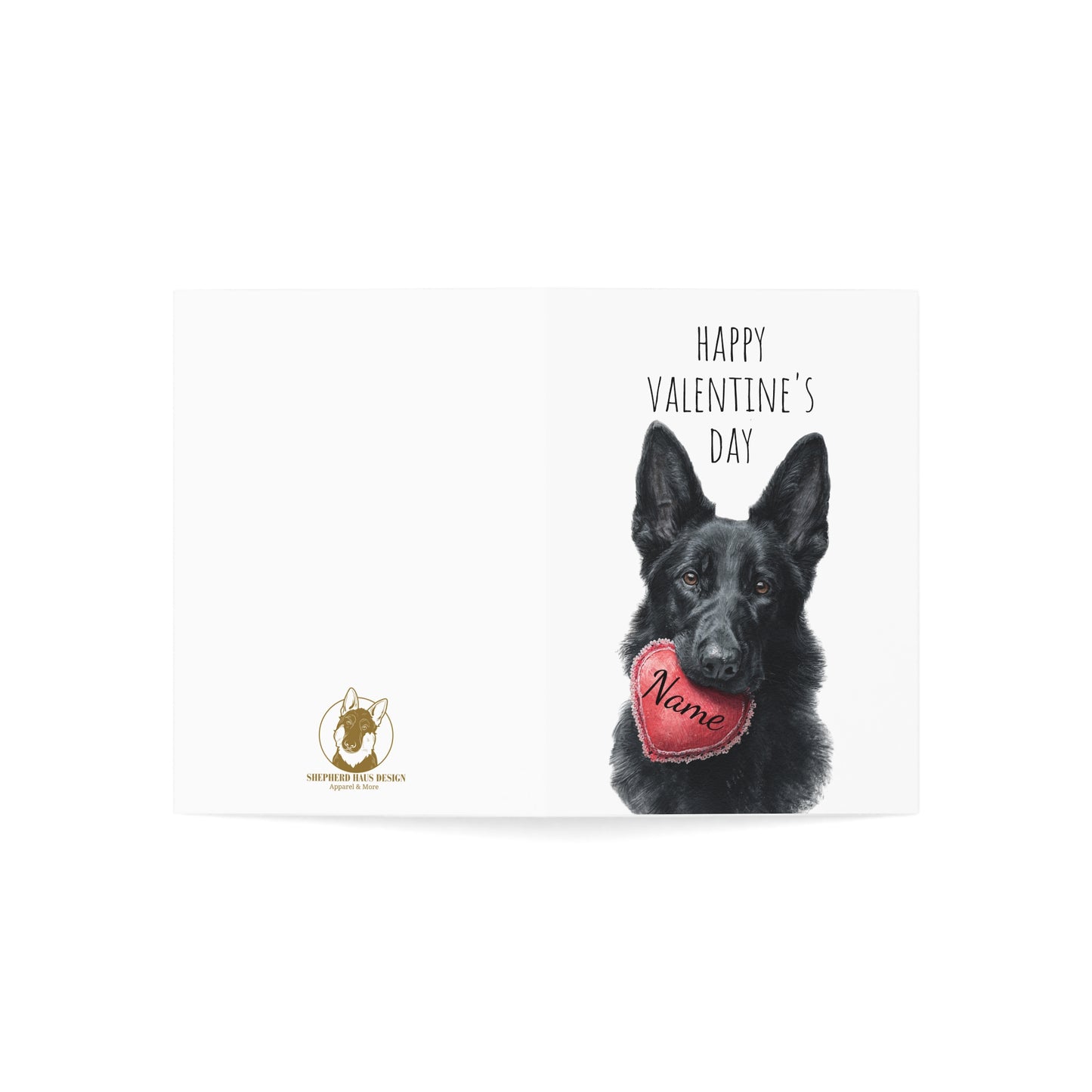 Black German Shepherd Custom Valentine's Card