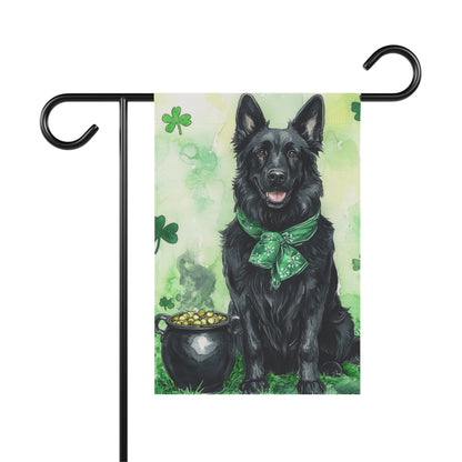 St. Patrick's Day Black GSD Banner