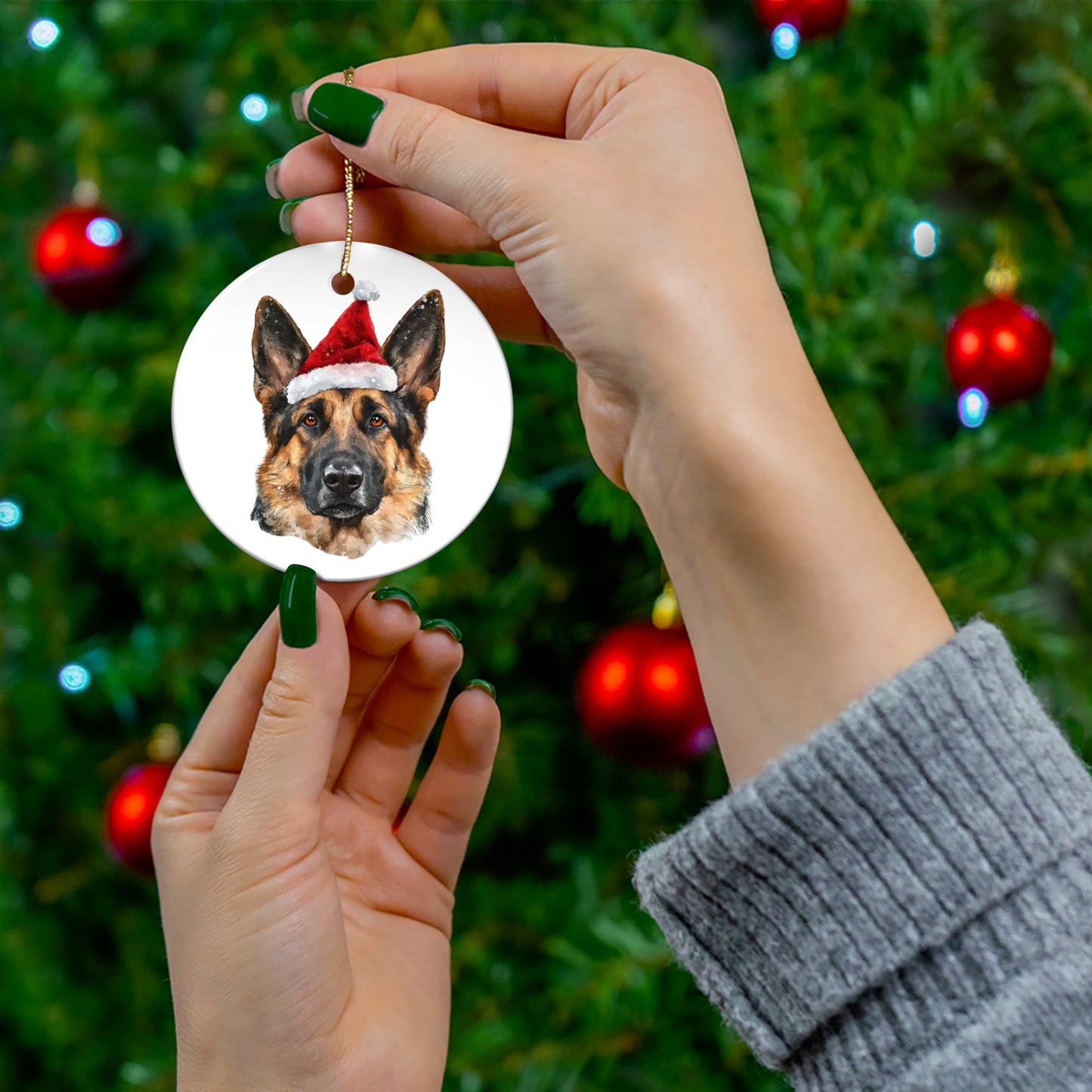 German Shepherd Christmas Ornament