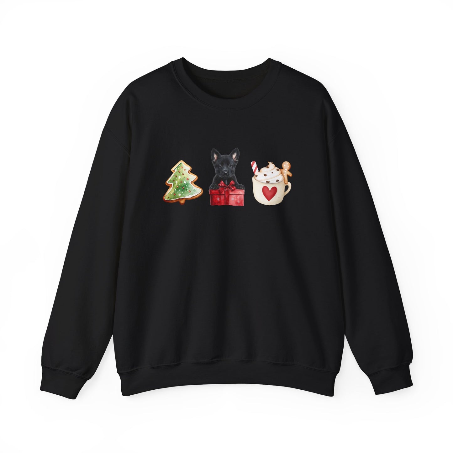 Christmas Pup Black GSD Sweater