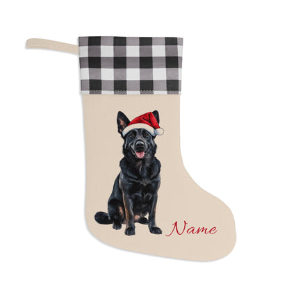 Custom Black German Shepherd Stocking