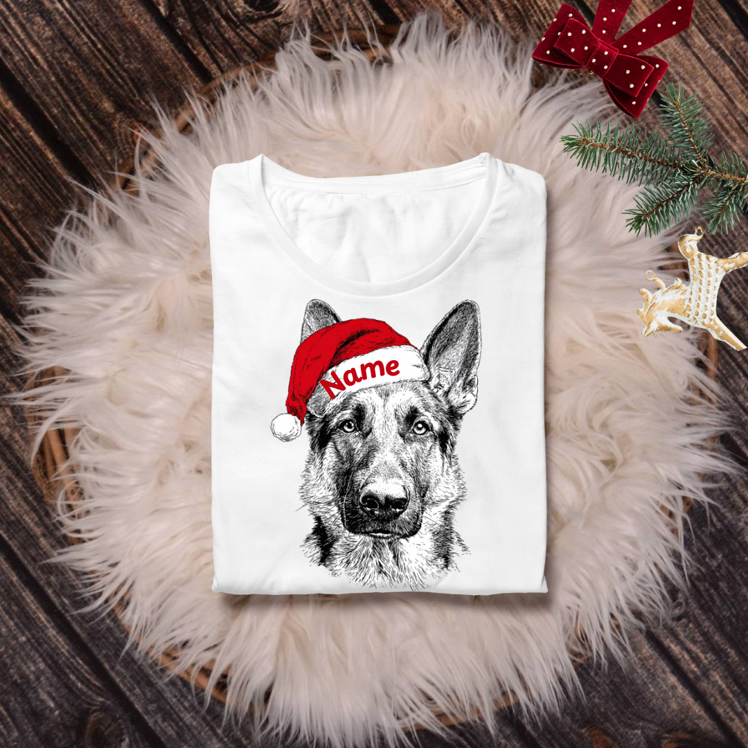 Christmas Hat GSD Custom Tee