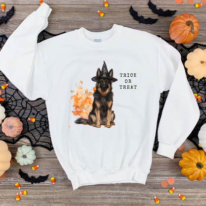 Long Hair German Shepherd Witch Sweatshirt