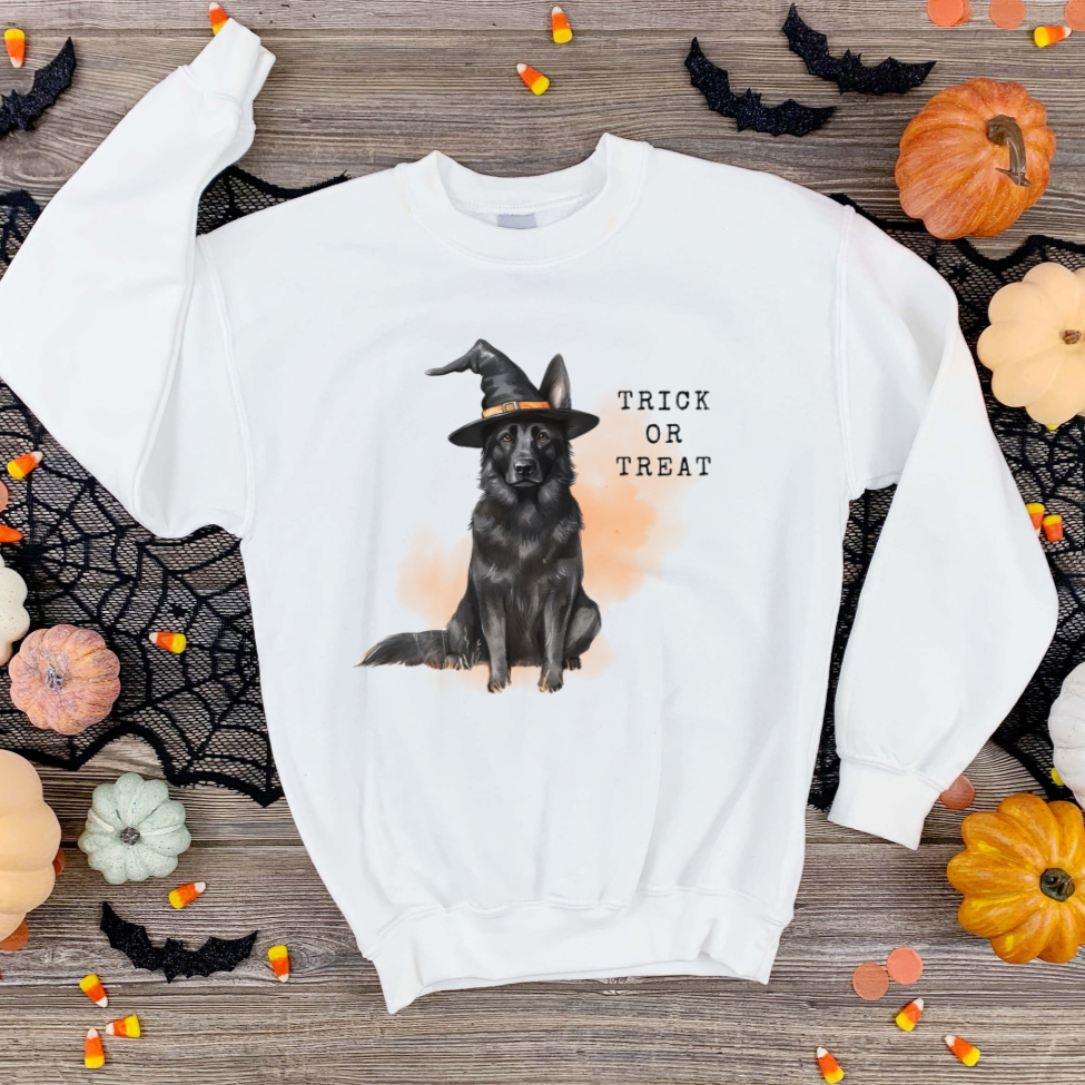 Black German Shepherd Witch Sweatshirt